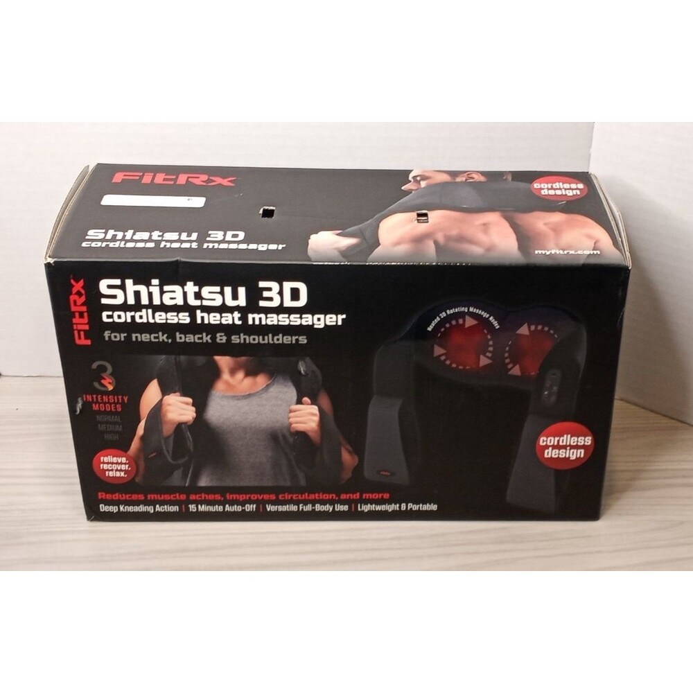 FitRx Shiatsu 3D Cordless Massager with Heat Neck/Shoulders/Back New in Box